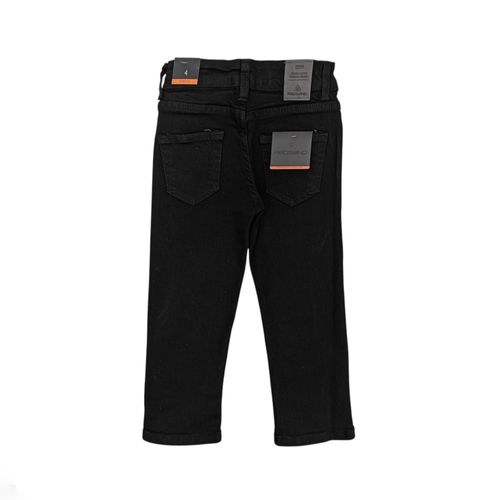 Slim jeans color negro con cierre de botón para niño