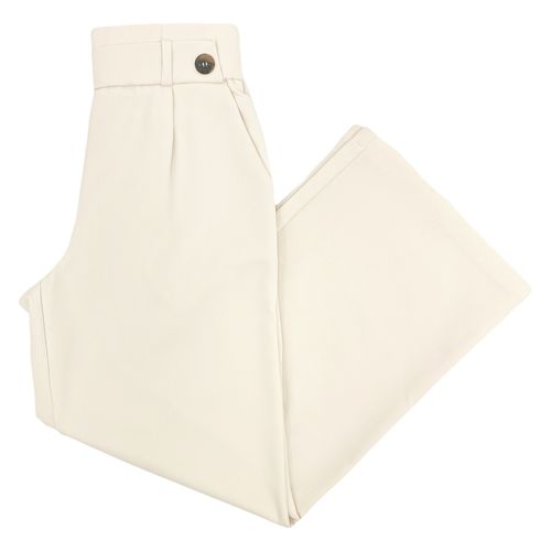 Pantalón capri color ivory sólido para mujer