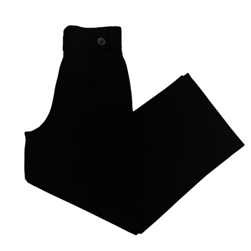 Pantalón capri color negro sólido para mujer