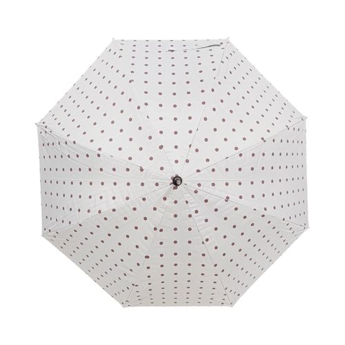 Sombrilla color blanco con diseño punteado estilo largo
