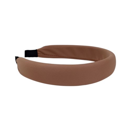 Diadema con diseño acolchado en color camel para mujer