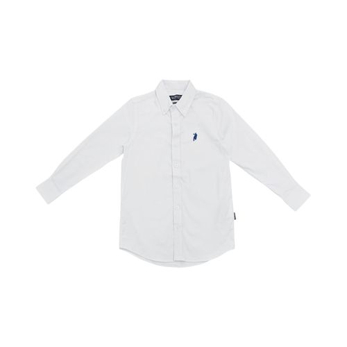 Camisa color blanco diseño sólido de mangas cortas para niño