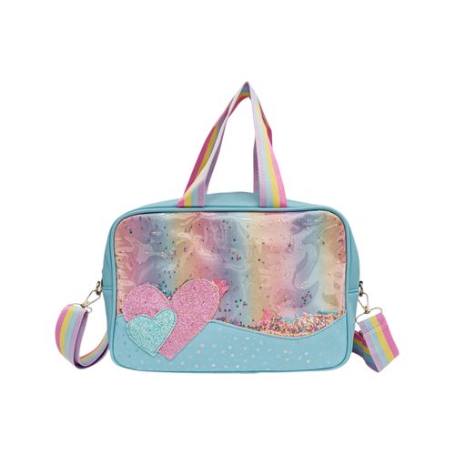 Cartera infantil diseño con textura color celeste para niña