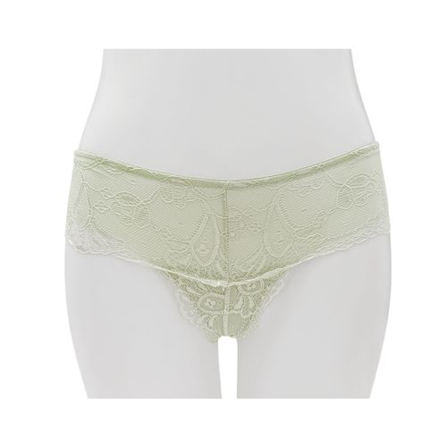 Panty estilo cachetero de encaje color verde para mujer