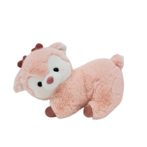 Peluche con diseño de venado color rosa