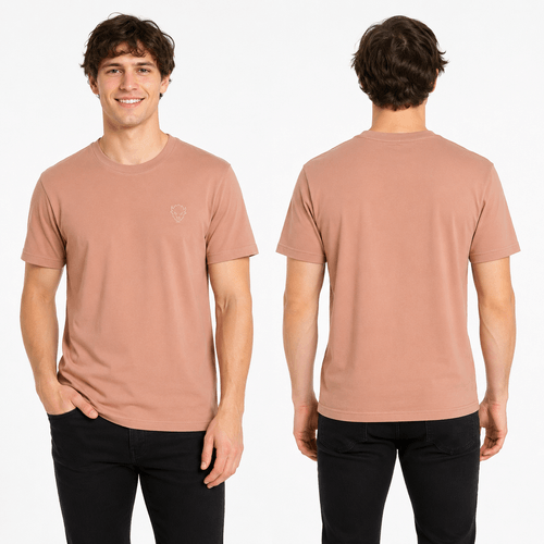 Camiseta color rosa vieja de mangas cortas para hombre