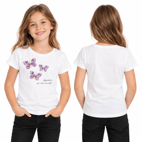 Camiseta estampada de mangas cortas color blanco para niña