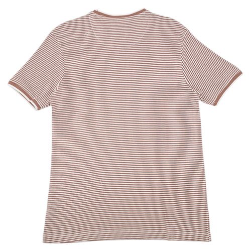 Camiseta color ladrillo diseño con textura de cuello redondo para hombre