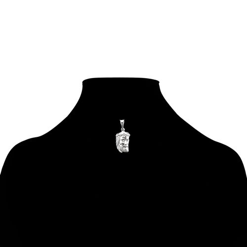 Dije religioso con Rostro de Jesús color plateado para mujer